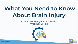 Webinar title with a half cog and a brain in multiple colors