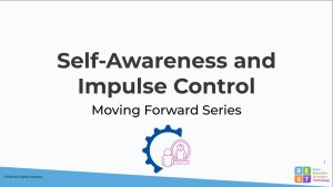 Webinar title and half cog with a figure looking in a mirror that has a question mark on it.