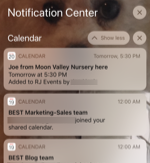 Notifications expanded